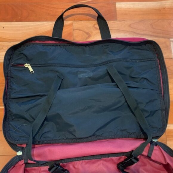 Vintage LL Bean Freeport Maine Maroon Leather / Canvas Travel Bag - Picture 7 of 11